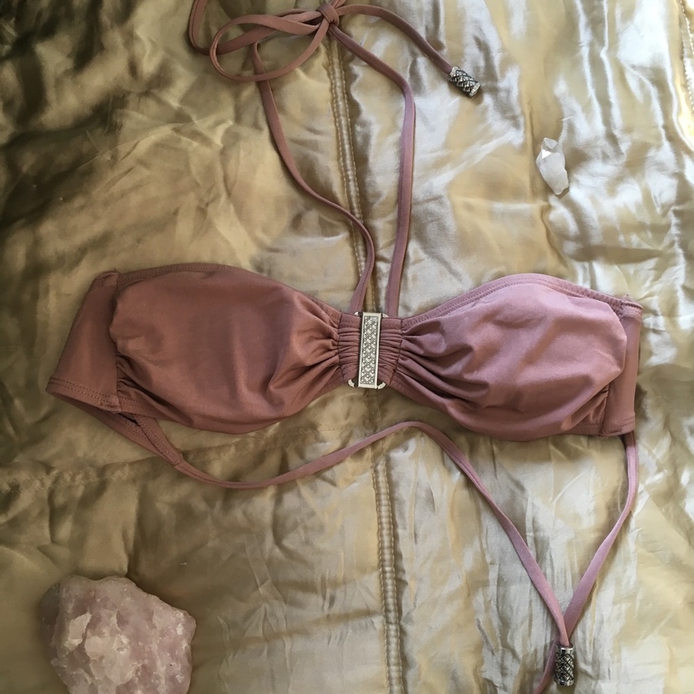 h&m mauve halter string bikini top